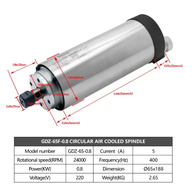 24000RPM 원형 수냉식 스핀들 모터, 800W,  - Cnc Spindle Motor 리뷰 및 가격